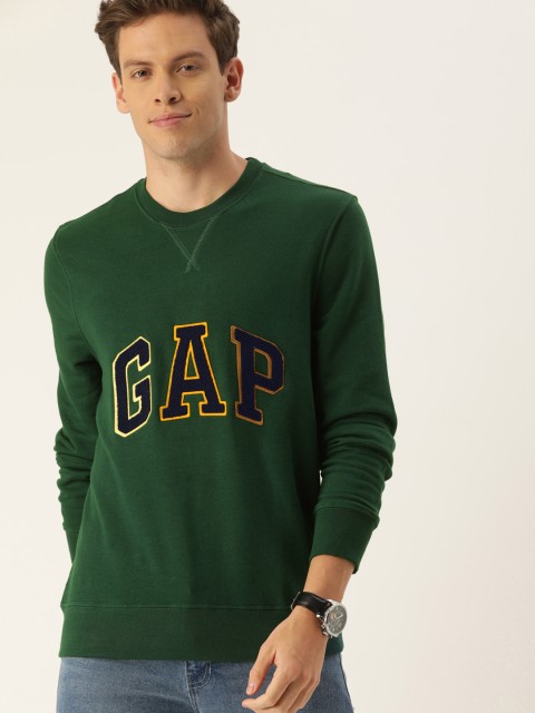 

GAP Men Green Printed Sweatshirt