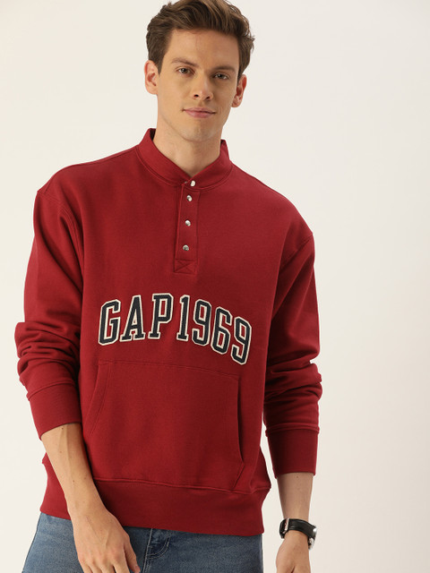 

GAP Men Red Printed Sweatshirt