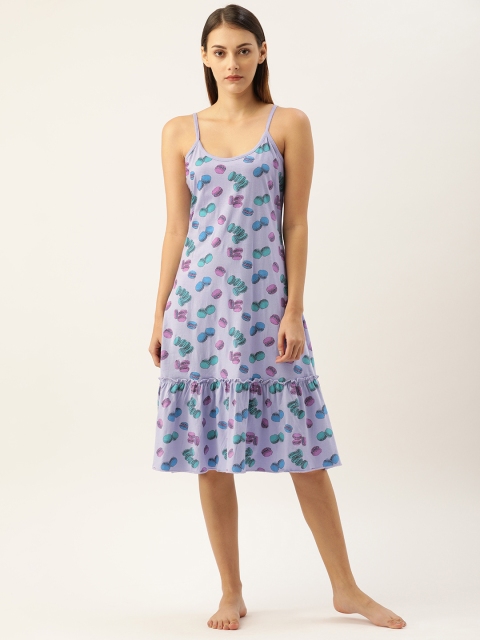 

Slumber Jill Lavender & Pink Printed Nightdress