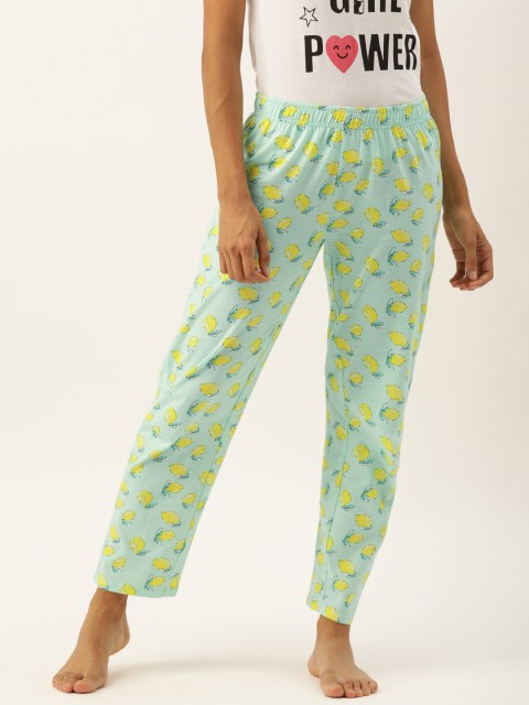 

Slumber Jill Women Sea Green & Yellow Printed Lounge Pants