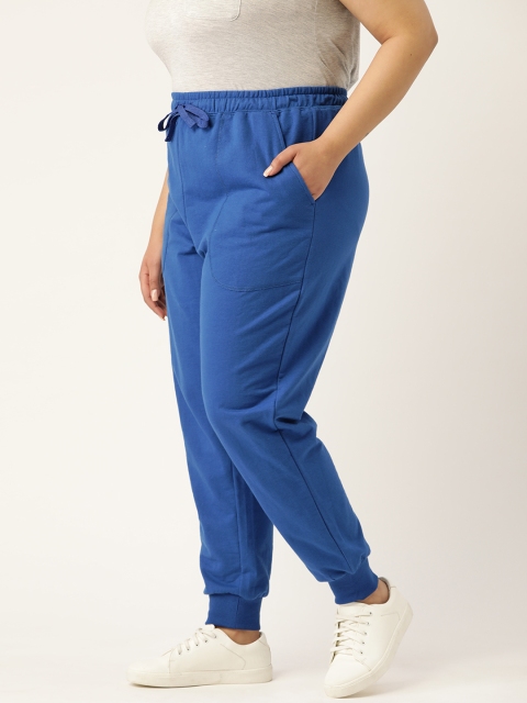 

Sztori Women Plus Size Blue Solid Joggers