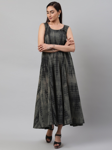 

I AM FOR YOU Women Charcoal Dyed Fit and Flare Dress