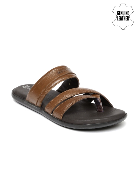 

Red Chief Men Brown Genuine Leather Sandals