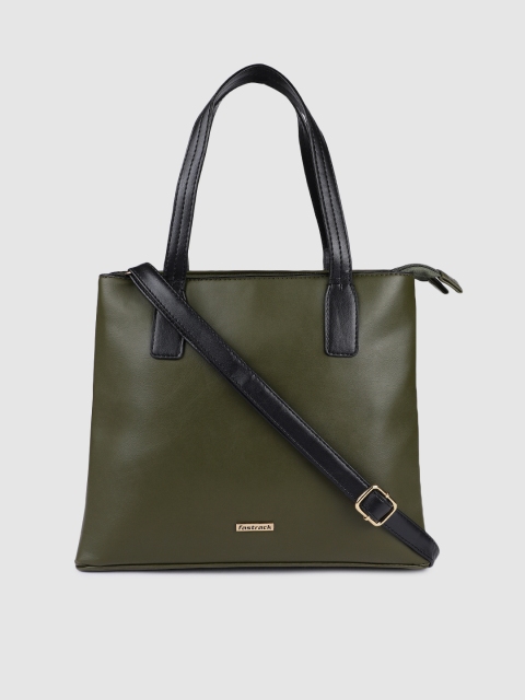 

Fastrack Olive Green Tuxedo Solid Shoulder Bag