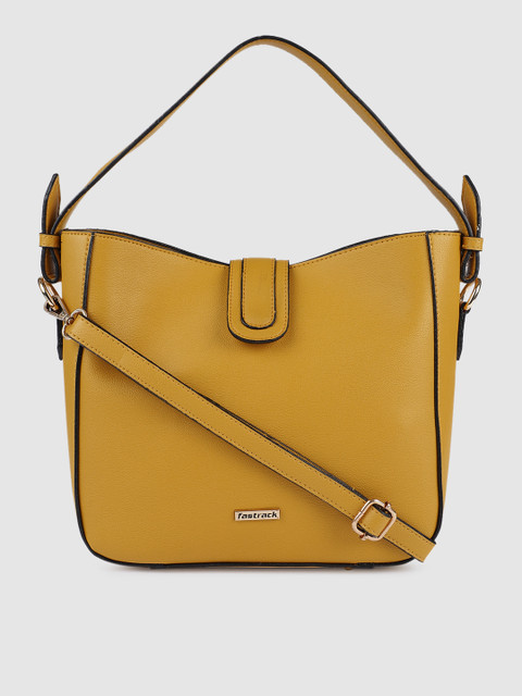 

Fastrack Mustard Yellow Pegu Solid Hobo Bag