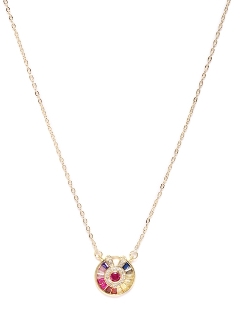 

DIVA WALK EXCLUSIVE Women Pink Gold-Plated CZ Studded Handcrafted Necklace