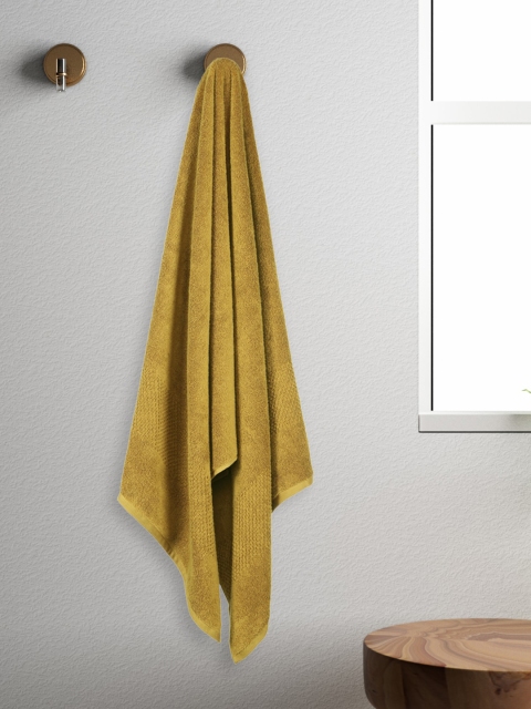 

SPACES Unisex Mustard Yellow Solid Swift Dry 450 GSM Bath Towel