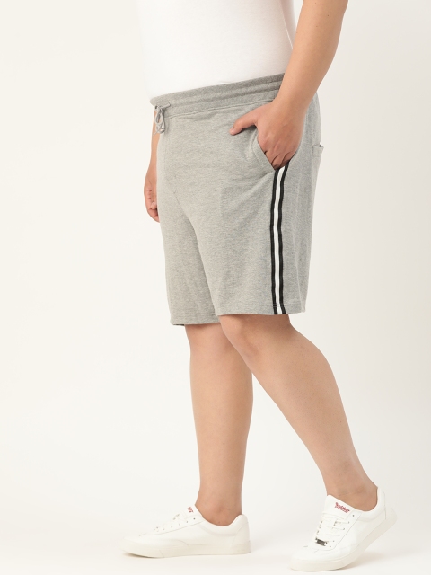 

Sztori Men Plus Size Grey Melange Solid Regular Fit Shorts