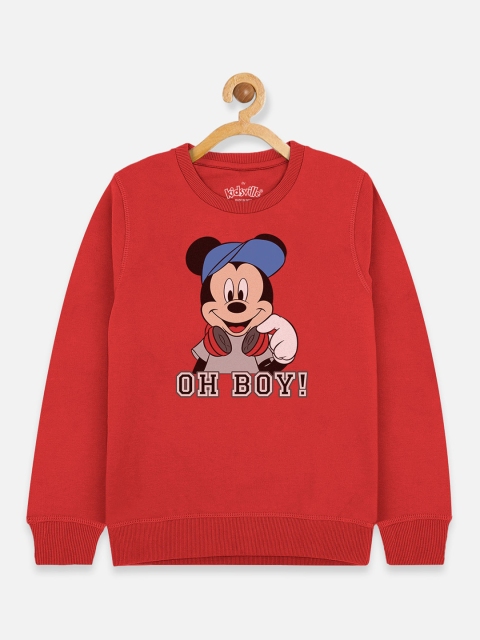 

Kids Ville Mickey & Friends Printed Red Sweatshirt for Boys