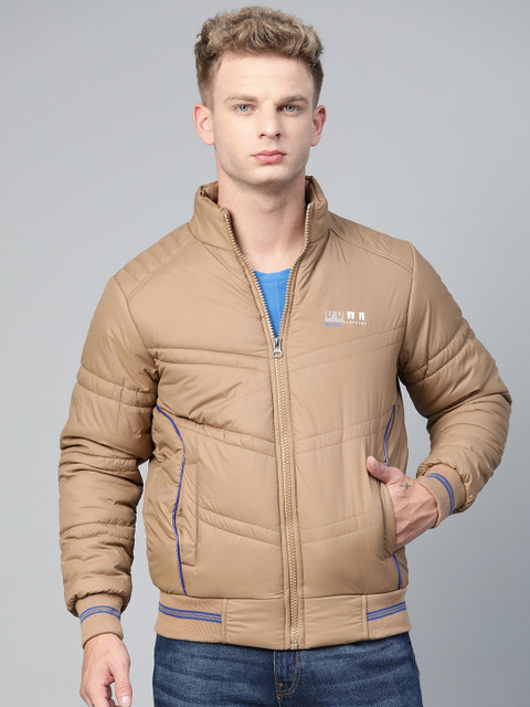 

Fort Collins Men Brown Solid Lightweight Bomber Jacket