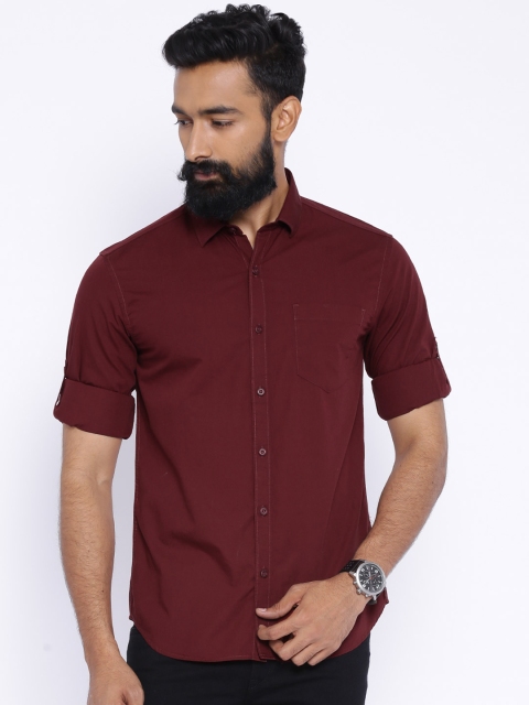 

Highlander Maroon Slim Fit Shirt