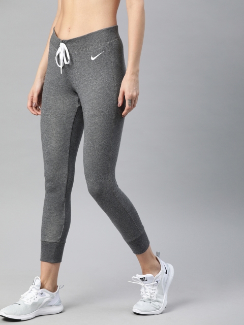 

Nike Woman's Grey Melange Solid AS CLUB FT PANT-TIGHT Track Pants