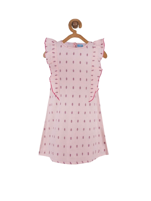 

Miyo Girls Pink Embroidered A-Line Dress