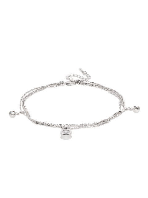 

Peora Silver-Plated Multistrand Adjustable Charm Anklet