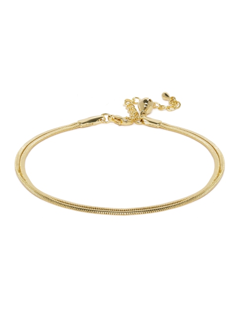 

Peora Gold-Plated Snake Chain Dual-Stranded Adjustable Anklet