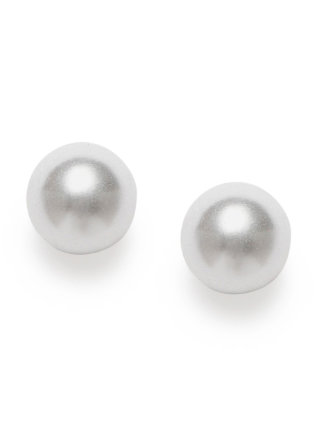 

Peora White & Gold-Plated Circular Pearl Studs