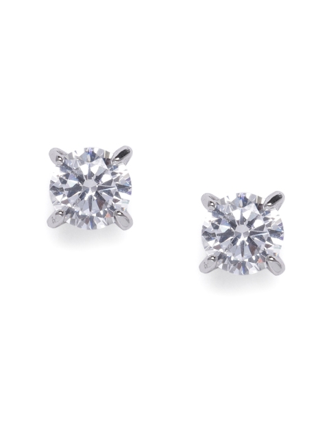 

Peora Silver-Toned & White Cubic Zirconia Circular Studs