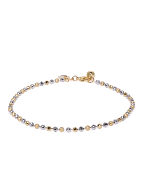 

Peora Silver-Toned & Gold-Plated Bead Chain Anklet