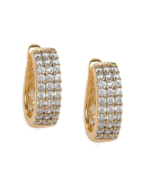

Peora Gold-Plated Circular CZ Stone Studded Hoop Earrings