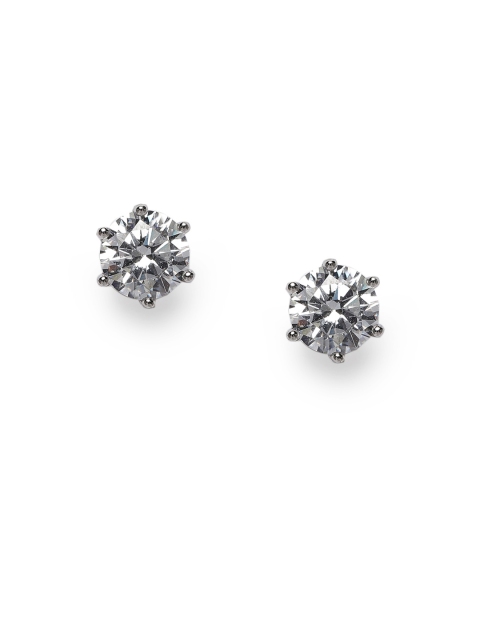

Peora Silver-Toned & White Cubic Zirconia Star Shaped Studs