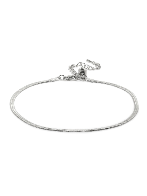 

Peora Silver-Plated Snake Chain Adjustable Anklet