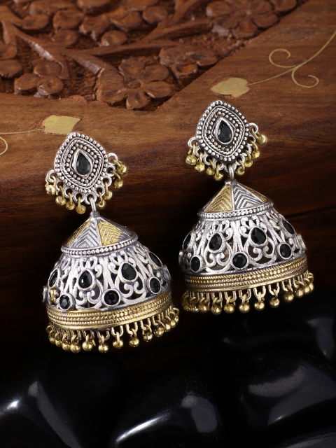 

Peora Oxidised Silver-Plated Dome Shaped Jhumkas