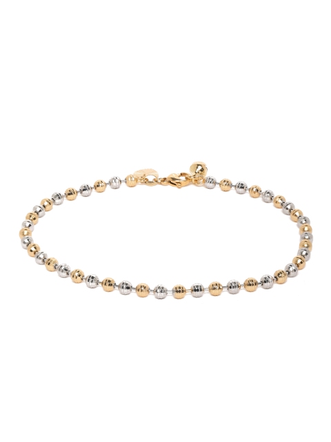 

Peora Gold-Plated & Silver-Toned Beaded Chain Anklet