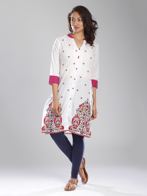 

IMARA White Kalamkari Printed Kurta