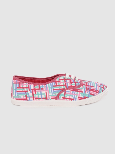 

Kook N Keech Women Pink & Blue Printed Sneakers