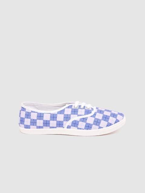 

Kook N Keech Women Blue & White Checked Sneakers