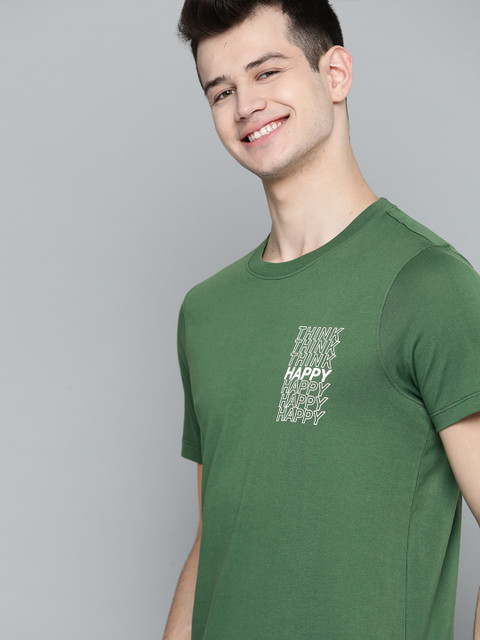 

Mast & Harbour Men Green Solid T-shirt
