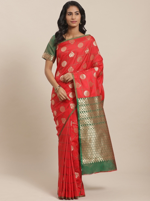 

Sugathari Red & Golden Woven Design Banarasi Saree