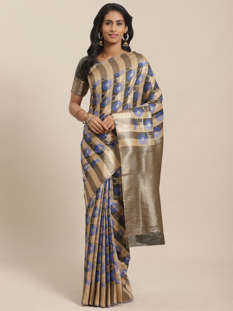 

Sugathari Blue & Beige Zari Woven Design Celebrity Banarasi Saree