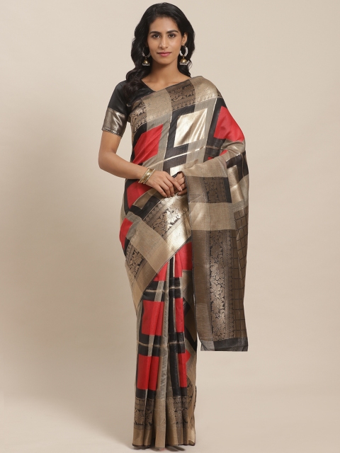 

Sugathari Black & Golden Zari Woven Design Banarasi Saree