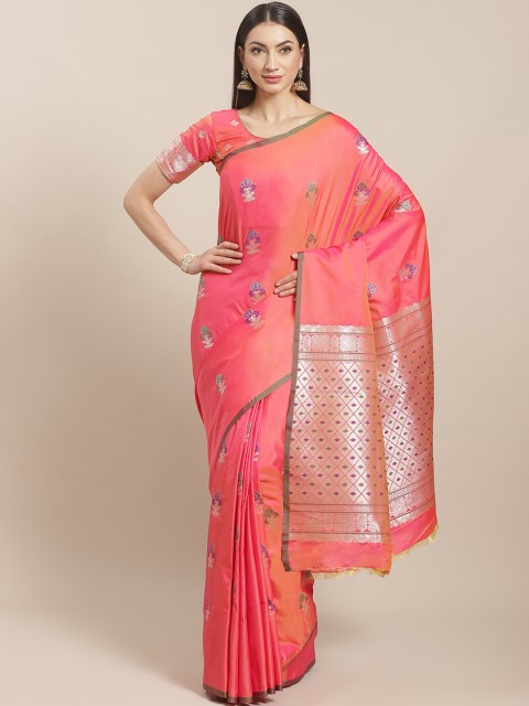 

Sugathari Pink & Purple Woven Design Banarasi Saree
