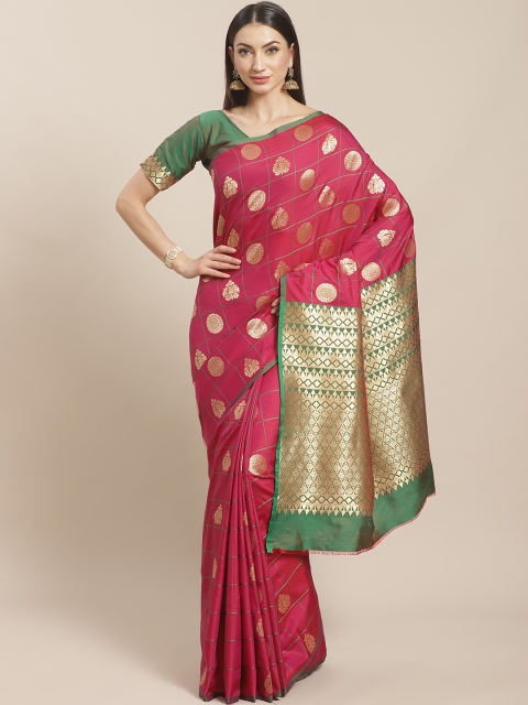 

Sugathari Pink & Golden Woven Design Banarasi Saree