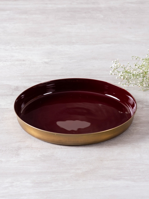 

nestroots Maroon Stainless Steel Metallic Plate