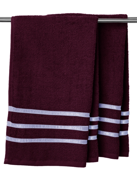

URBAN SPACE Set of 2 Maroon Solid Bath Towels