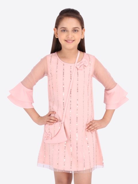 

CUTECUMBER Girls Pink Embellished Sheath Dress