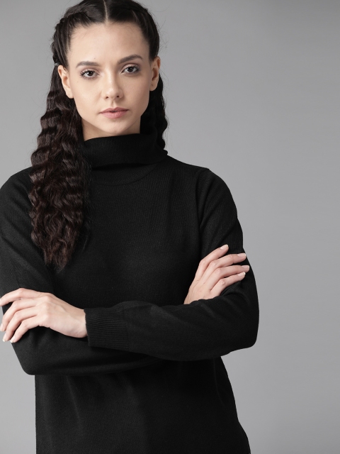 

Roadster Women Black Solid Pullover Sweater