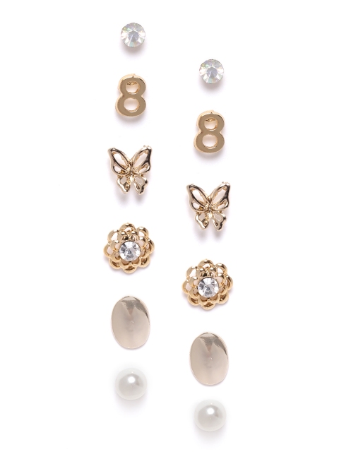 

DIVA WALK EXCLUSIVE Set of 6 Gold-Plated Handcrafted Contemporary Studs