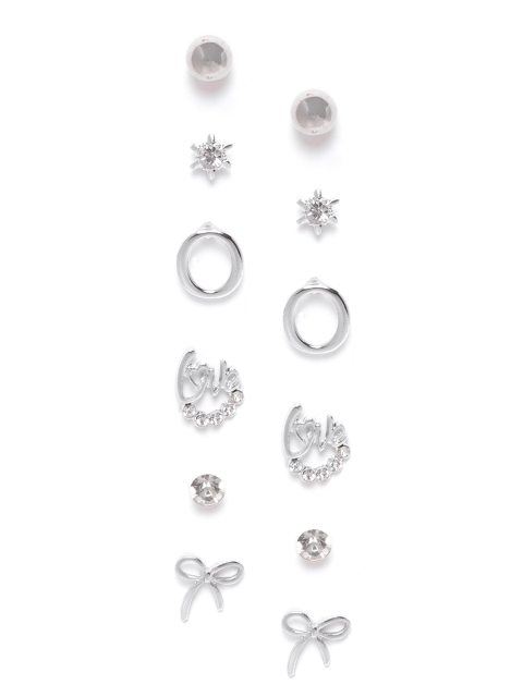 

DIVA WALK EXCLUSIVE Set of 6 Silver-Plated Handcrafted Contemporary Studs