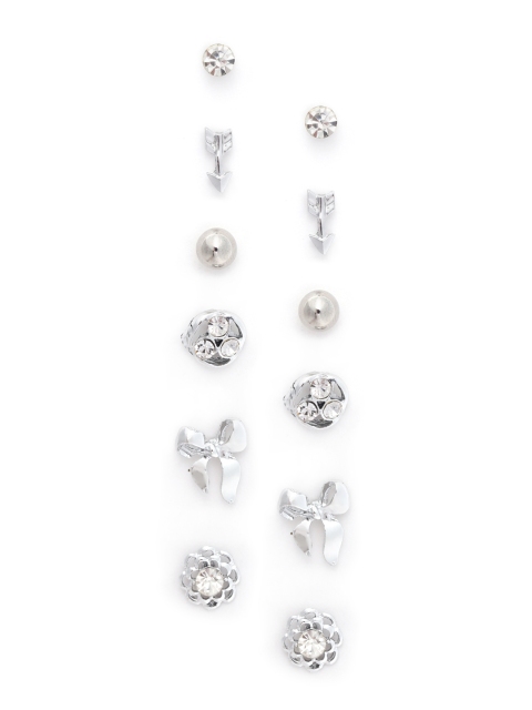 

DIVA WALK EXCLUSIVE Set of 6 Silver-Plated Handcrafted Contemporary Studs
