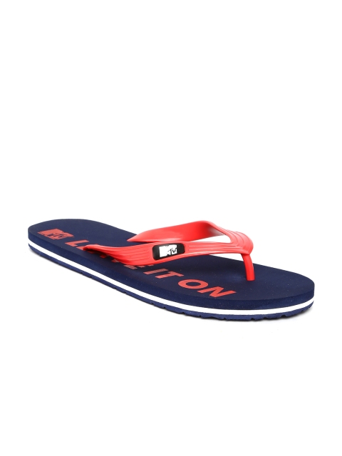 

MTV Men Red & Navy Printed Flip-Flops