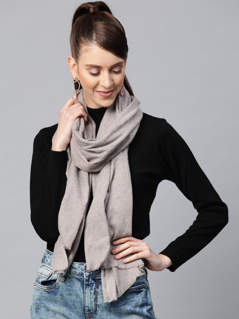 

SASSAFRAS Women Taupe Solid Stole