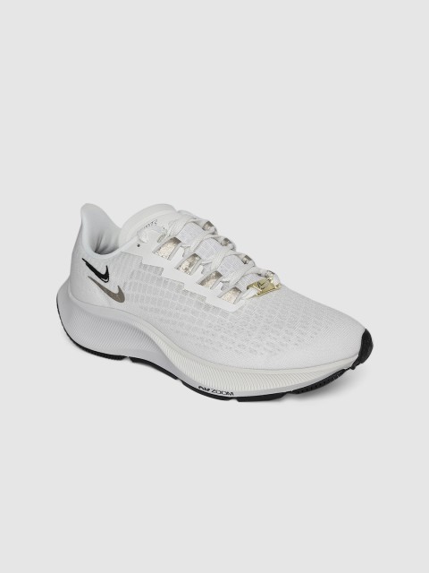

Nike Women White & Gold-Toned AIR ZOOM PEGASUS 37 PREMIUM Running Shoes