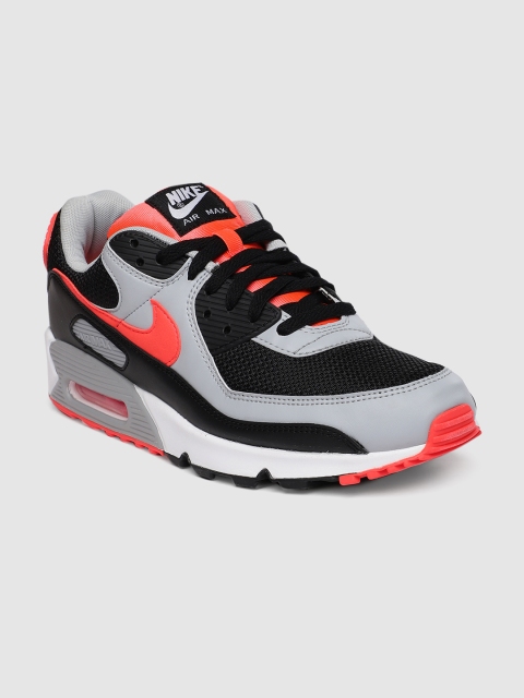 

Nike Men Black & Grey AIR MAX 90 Colourblocked Sneakers