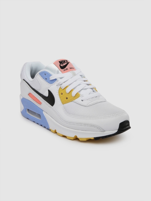 

Nike Women White & Blue AIR MAX 90 Colourblocked Sneakers