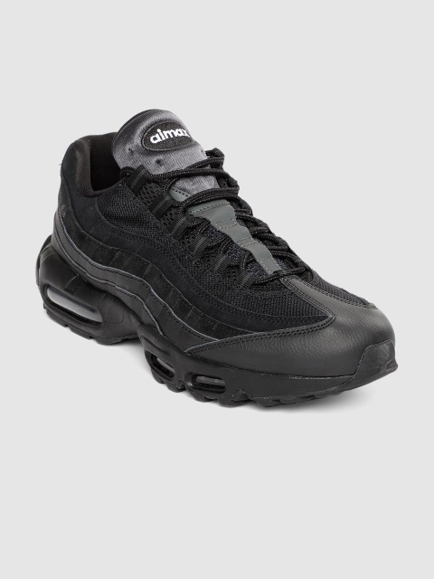 

Nike Unisex Black AIR MAX 95 ESSENTIAL Leather Sneakers