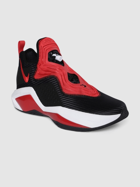 

Nike Men Black & Red LEBRON SOLDIER 14 Mid-Top Basketball Shoes